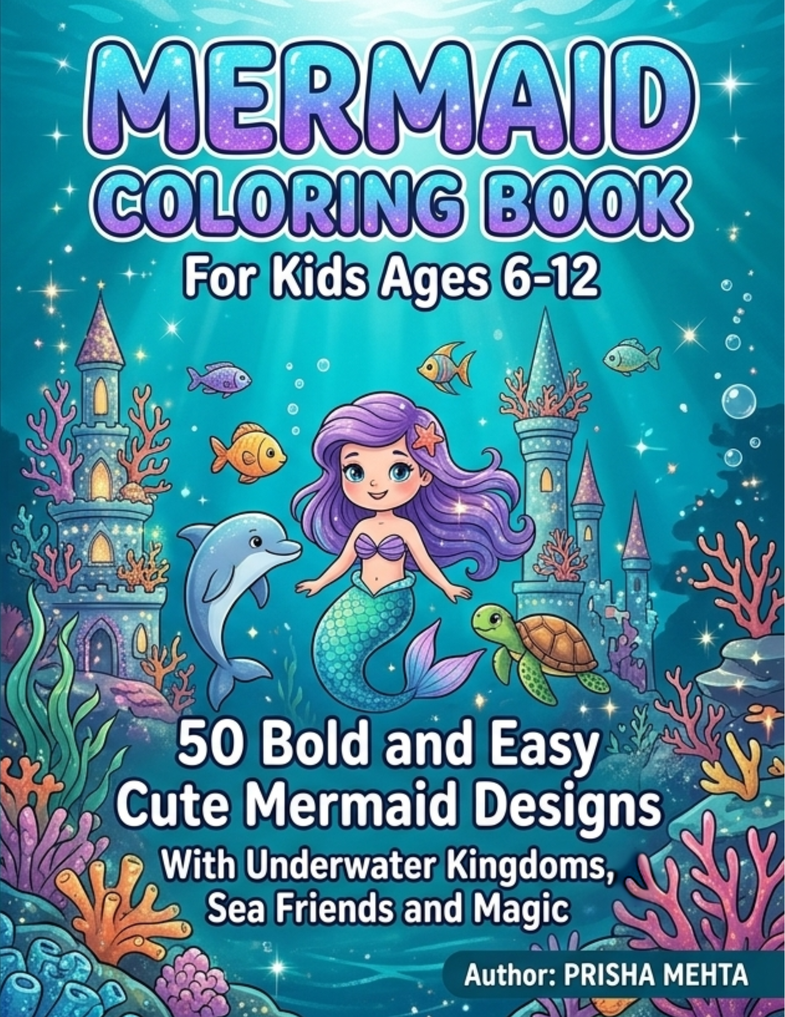 Mermaid Coloring Book for Kids Ages 6–12 — book cover